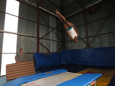 jumping on the new trampoline